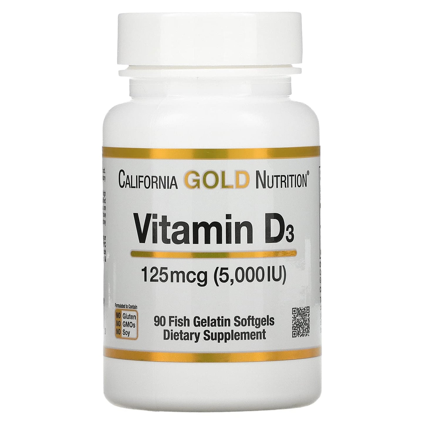 Softgels de vitamina D3 California Gold Nutrition 5000 UI
