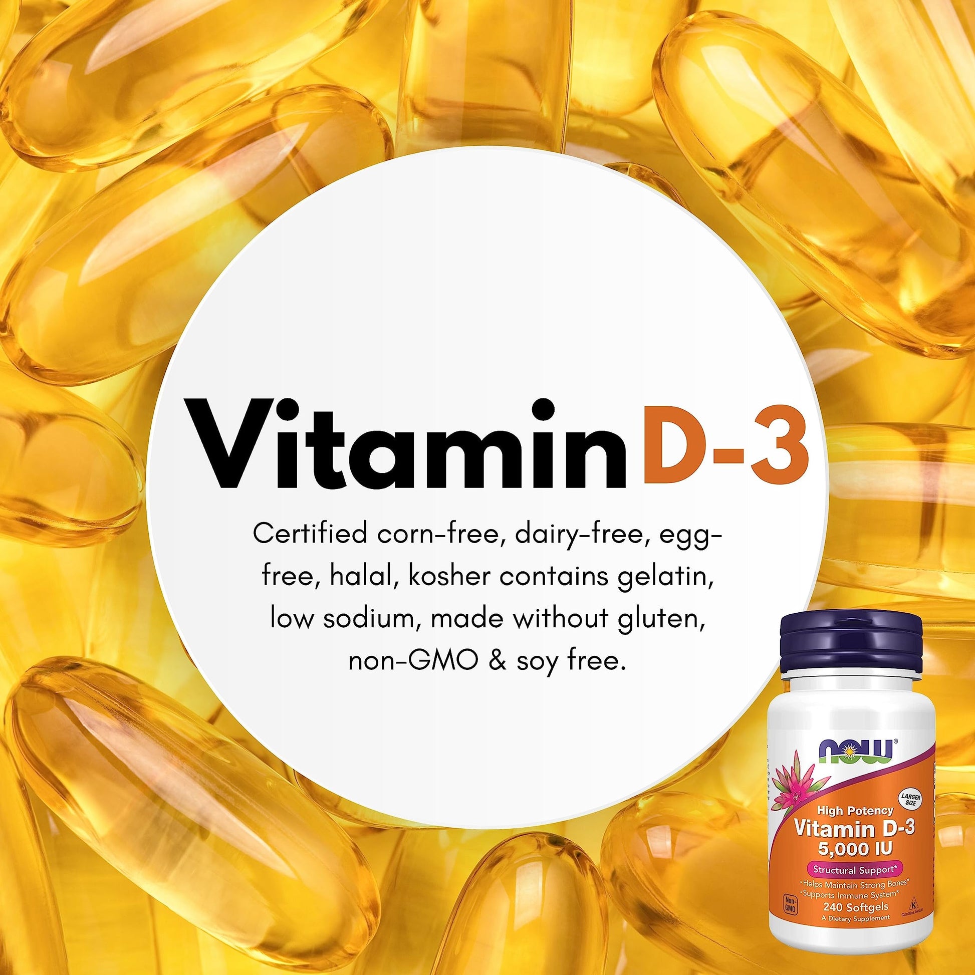 Softgels de Vitamina D3 en envase original