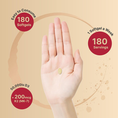 Softgels vitamina D3 K2 aceite de coco NatureBell