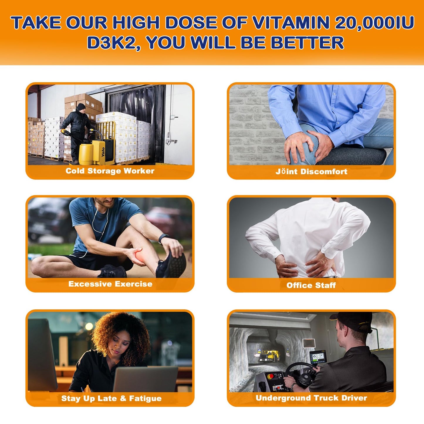 Softgels de vitamina D3 y K2 MK7 para salud ósea y muscular