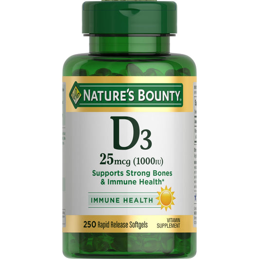 Softgels de Vitamina D3 Nature's Bounty en botella