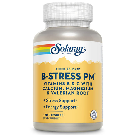 Solaray B-Stress PM cápsulas estrés apoyo vitaminas