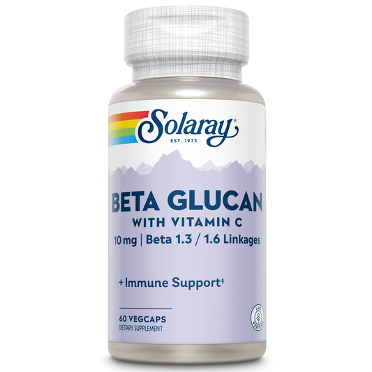Solaray Beta Glucano con Vitamina C 60 caps veganas envase frontal