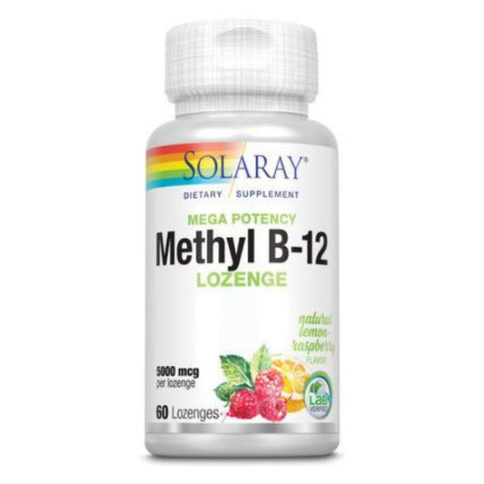 SOLARAY Metil B12 pastillas sabor limón botella plástica 60 unidades