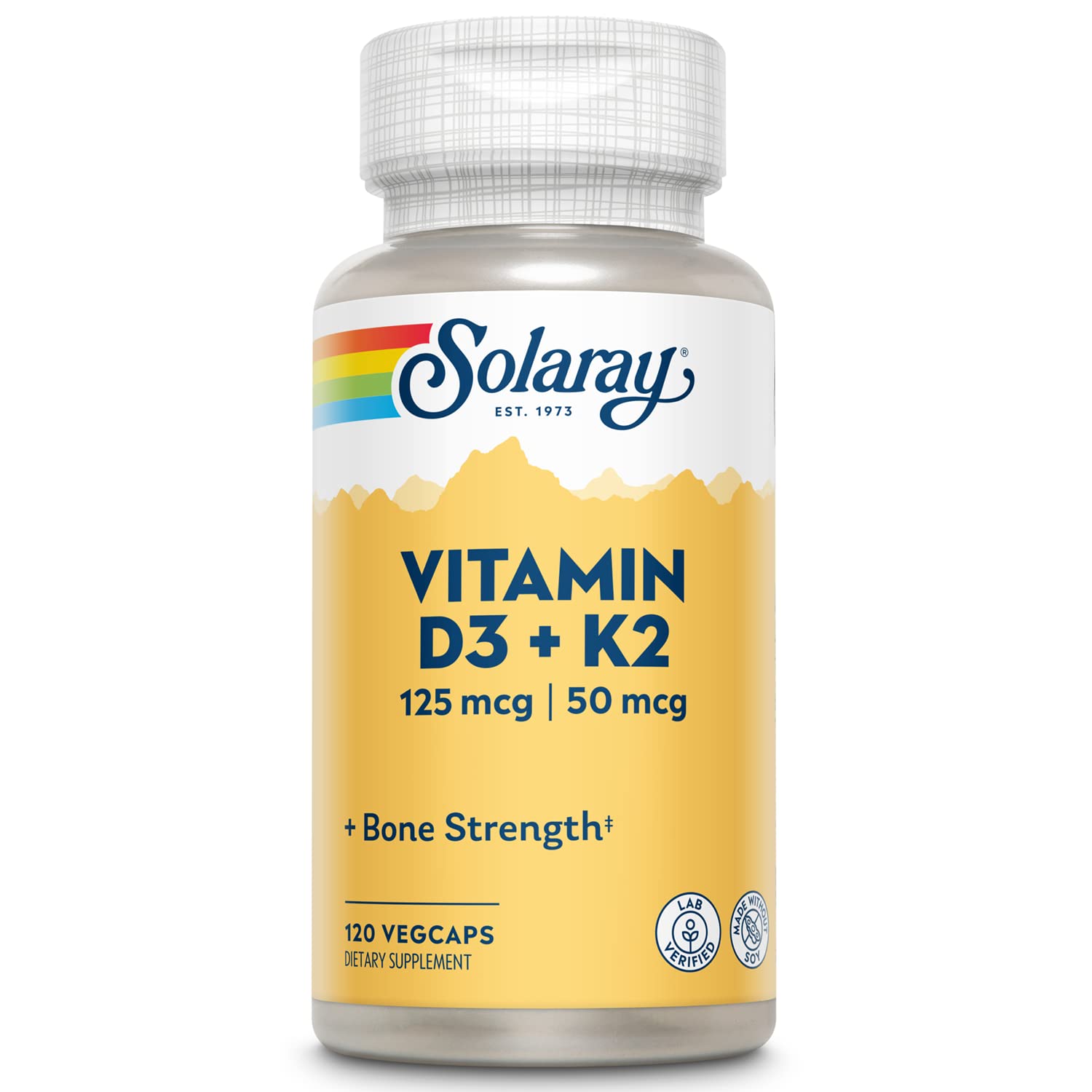 SOLARAY suplemento Vitamina D3 K2 120 cápsulas vegetales