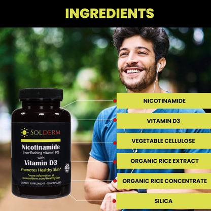 Solderm suplemento piel saludable vitamina B3 nicotinamida