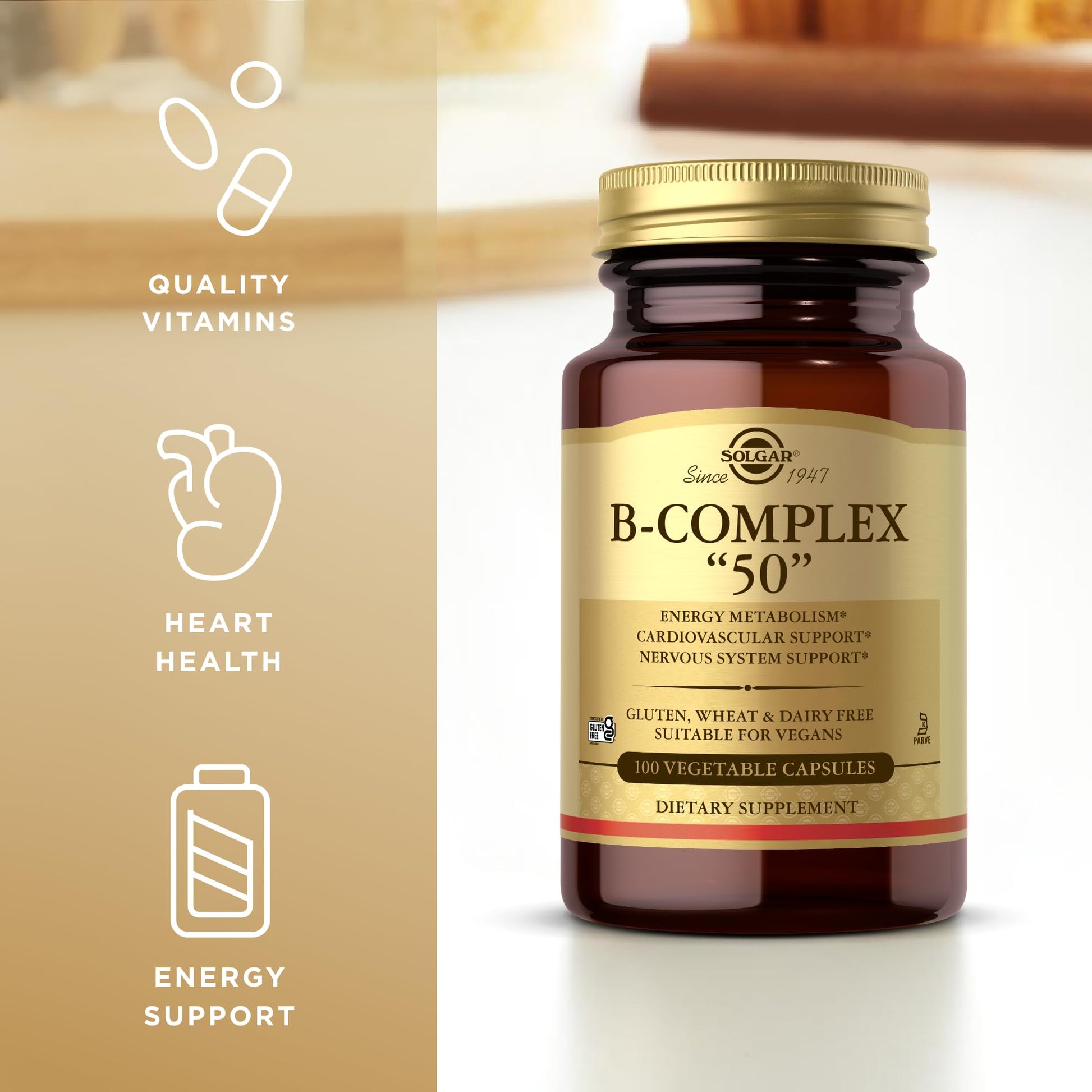 Solgar B-Complex 50 muestra los beneficios para sistema nervioso