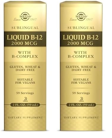 Solgar B12 líquida sublingual 2000 mcg botella frontal