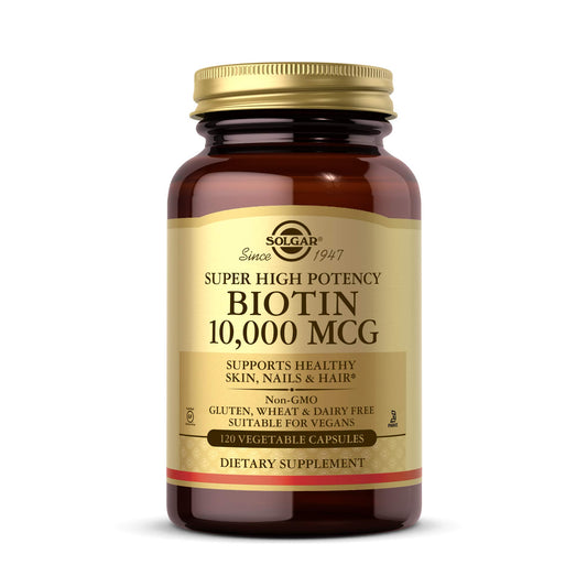 Solgar Biotina 10000 mcg 120 cápsulas vegetales frasco