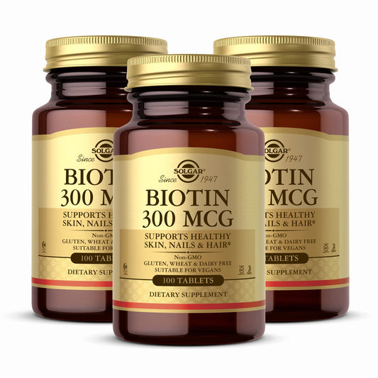 SOLGAR Biotina suplemento para piel cabellos y uñas caja