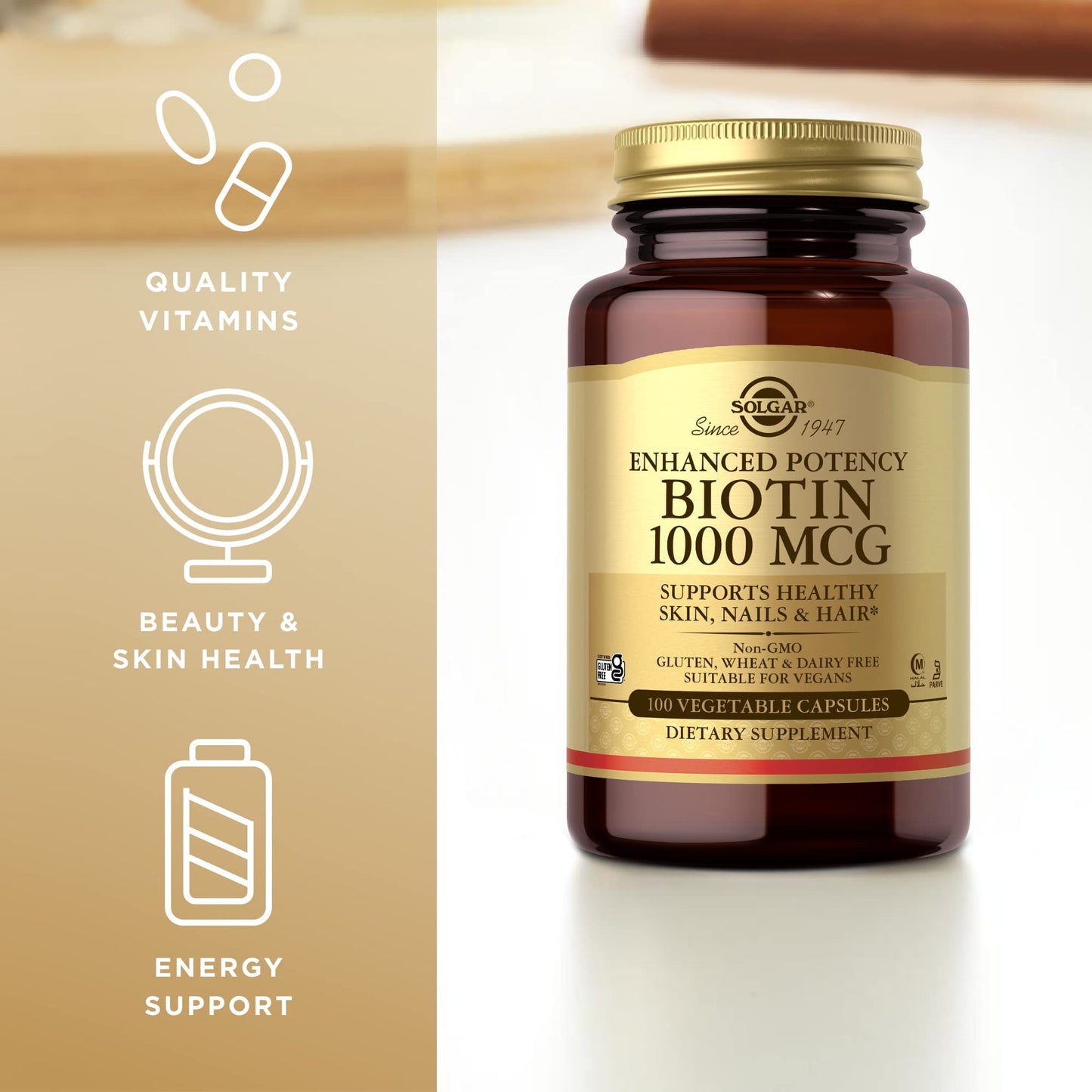 Solgar biotina suplemento sin ingredientes artificiales