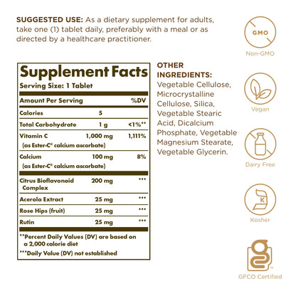 Paquete de 3 botellas de Solgar Ester-C Plus Vitamina C 1000 mg