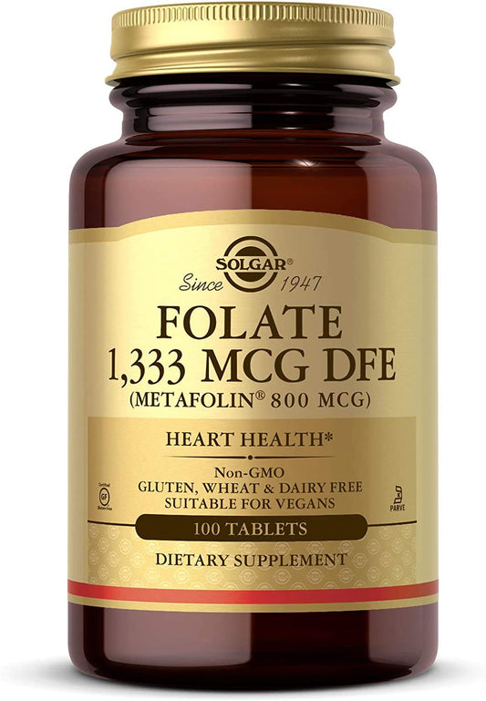 Solgar Folato 1333 mcg DFE botella 100 tabletas