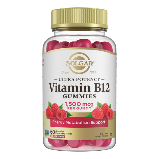 Gomitas Solgar metil B12 ultra potencia sabor frambuesa 60 unidades