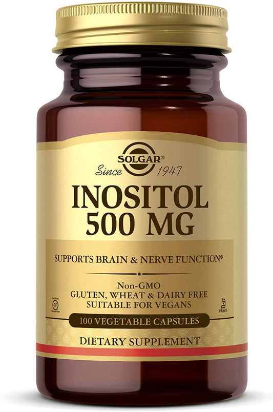 frente de la botella Solgar Inositol 500 mg