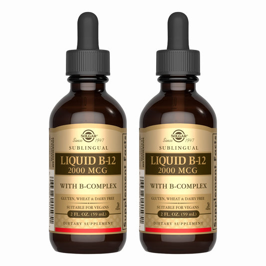 SOLGAR líquido sublingual B12 2000mcg pack 2 vegano sin gluten
