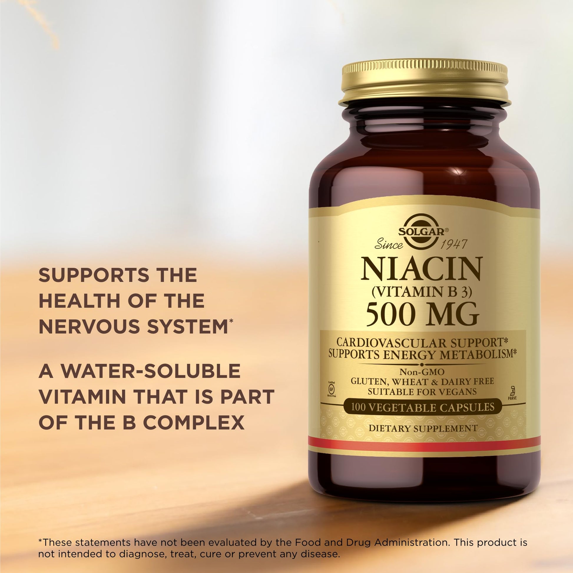 Solgar niacina 500 mg cápsulas 100 vegetales