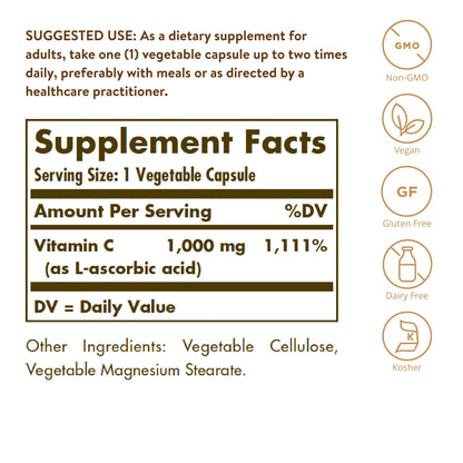 Solgar quercetina con vitamin c 1000 mg para sistema inmunológico