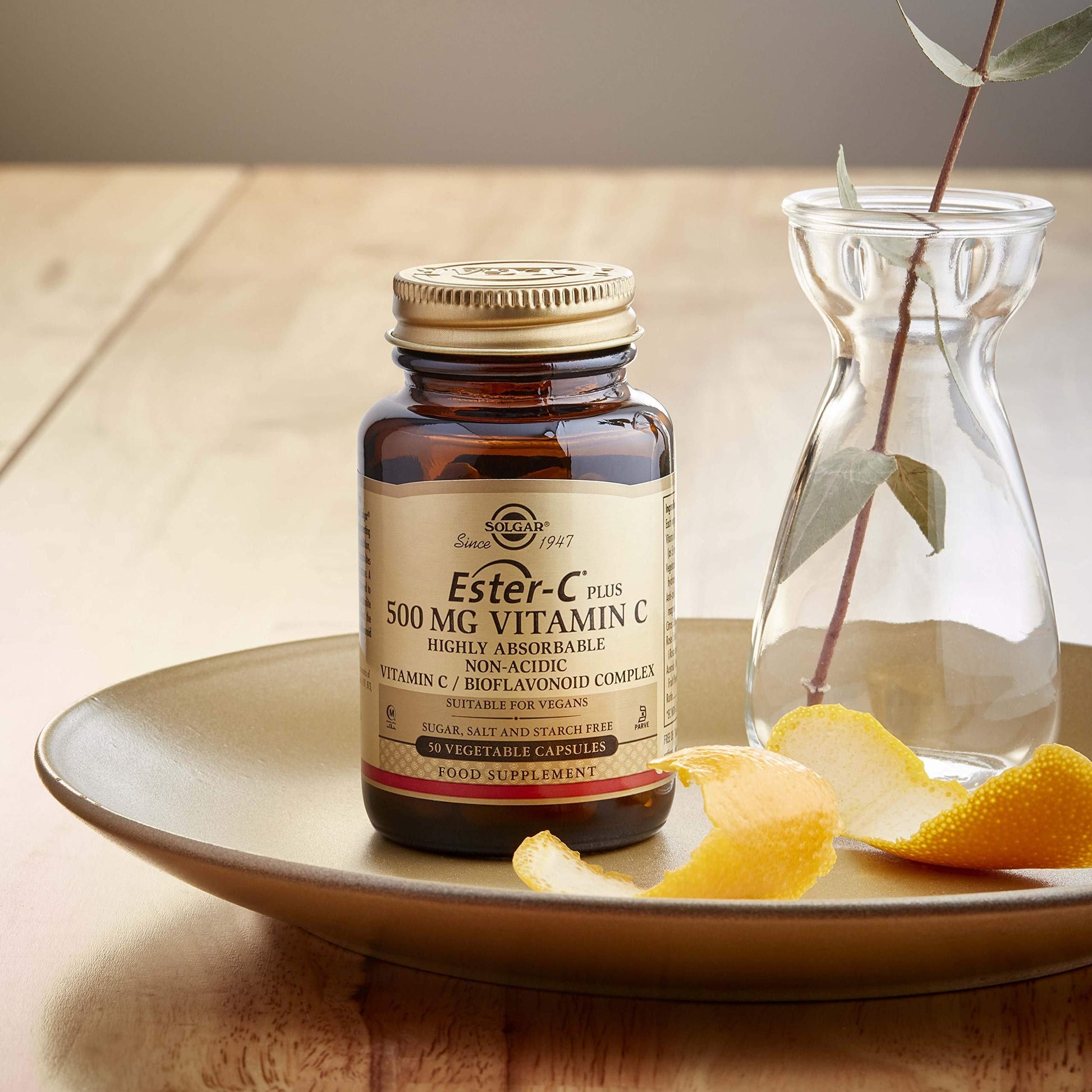 Solgar suplemento vit c ester-c cápsulas veganas