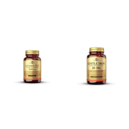 SOLGAR vitamina B12 1000 mcg 250 unidades y hierro suave estómago sensible