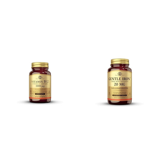 SOLGAR vitamina B12 1000 mcg 250 unidades y hierro suave estómago sensible