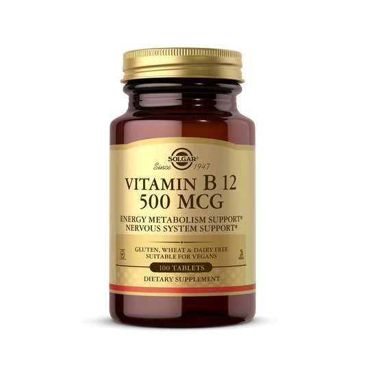 Solgar vitamina b12 500 mcg frasco 100 tabletas veganas