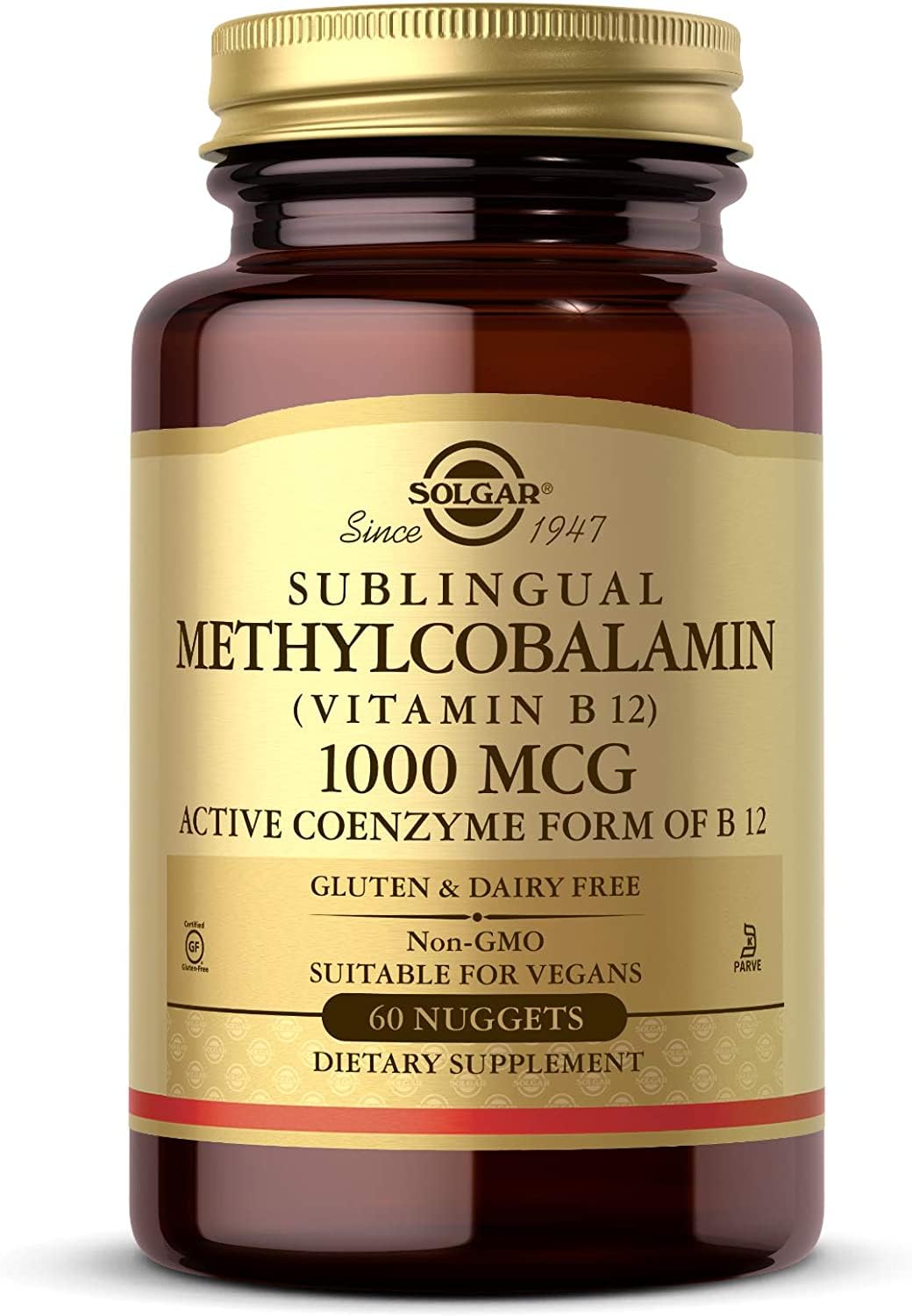 Detalle tabletas vitamina B12 SOLGAR metilcobalamina