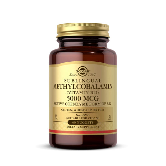 Frasco SOLGAR vitamina B12 metilcobalamina 5000 mcg