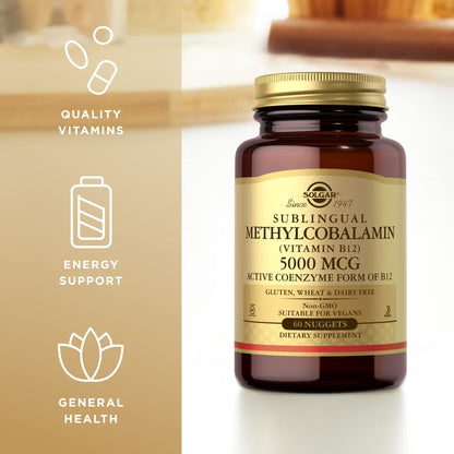 SOLGAR vitamina b12 metilcobalamina apoya formación glóbulos rojos