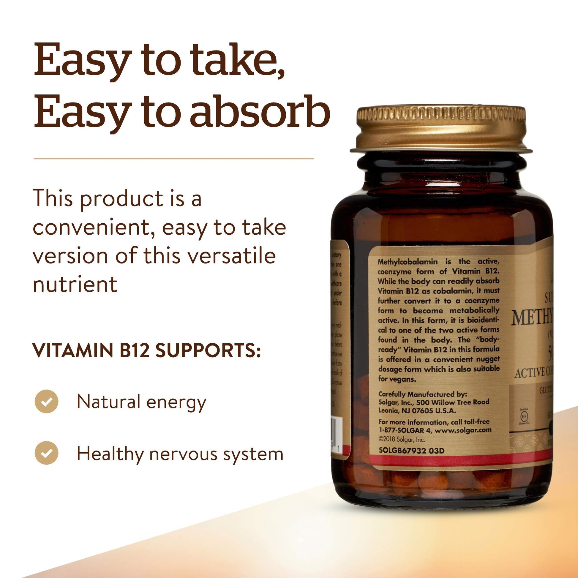 Tapón del frasco vitamina B12 SOLGAR metilcobalamina