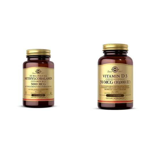 Solgar vitamina B12 metilcobalamina y vitamina D3 envase