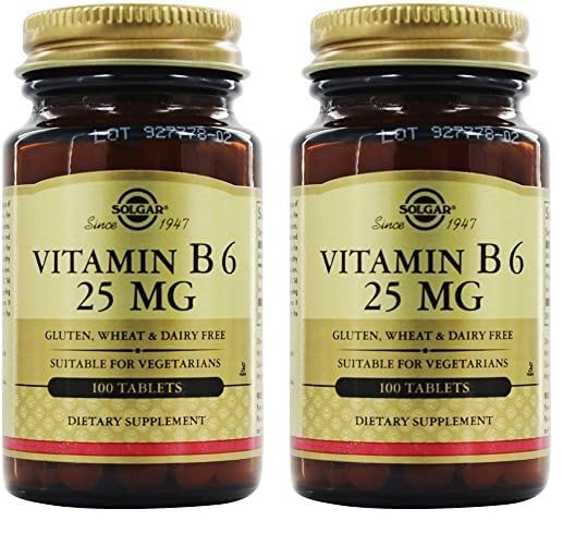 SOLGAR vitamina B6 25 mg paquete 100 tabletas