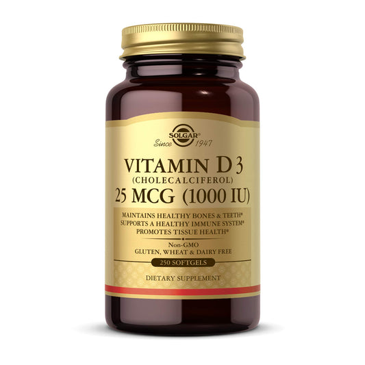 Solgar Vitamina D3 1000 UI cápsulas blandas envase frontal