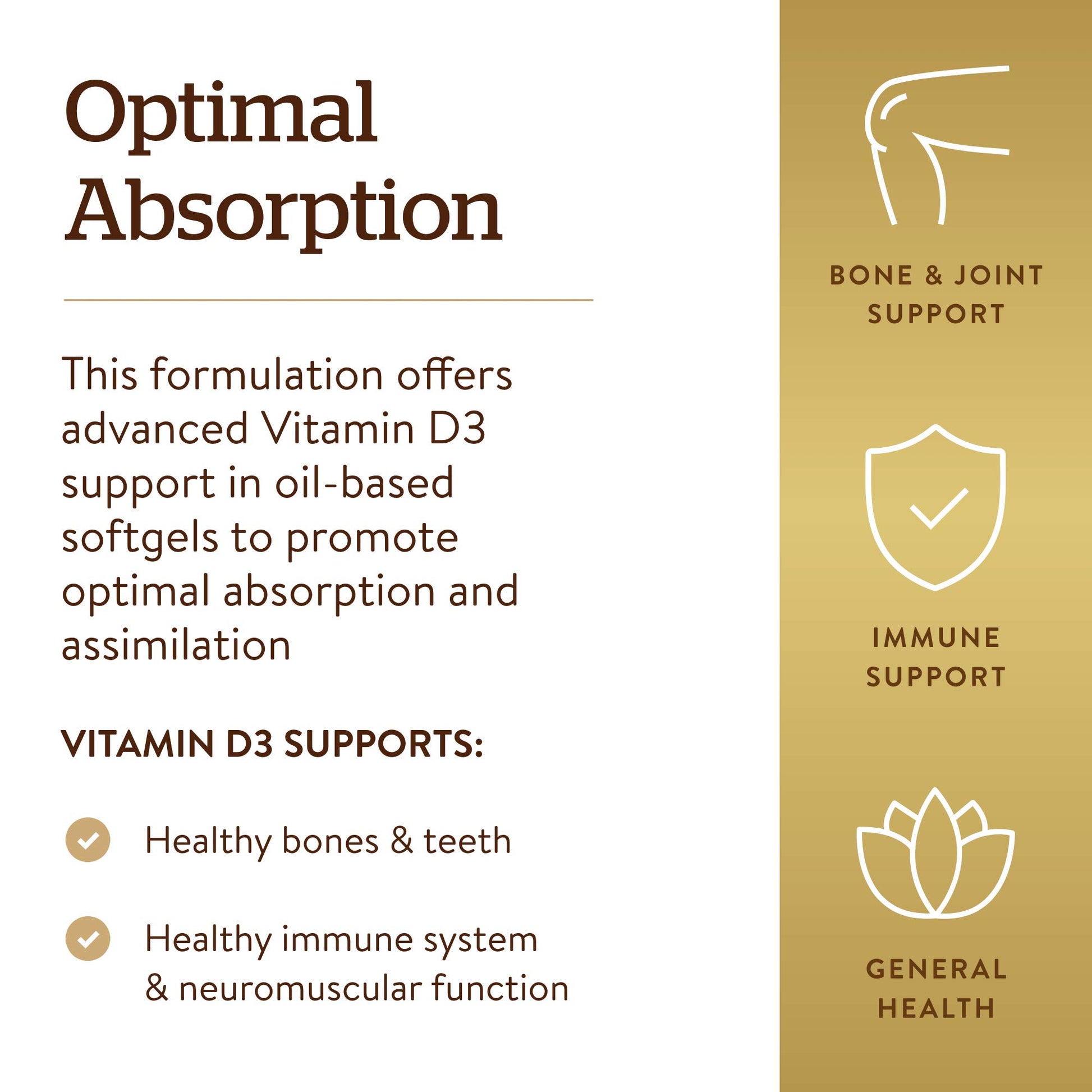 Solgar Vitamina D3 1000 UI cápsulas blandas apiladas