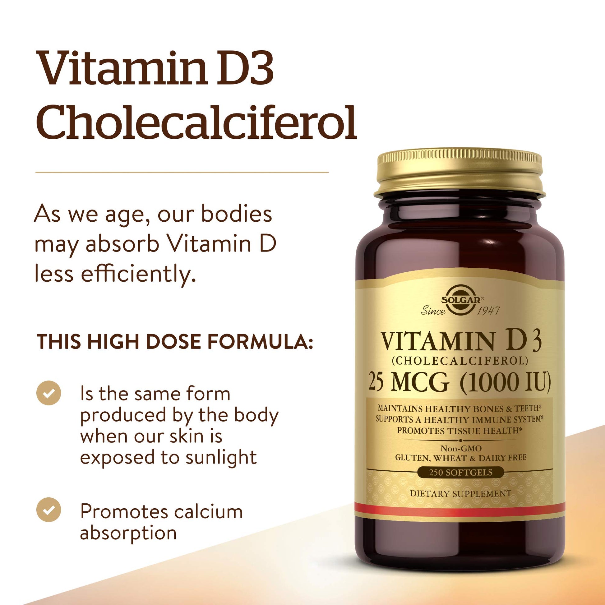 Solgar Vitamina D3 1000 UI cápsulas blandas vista superior