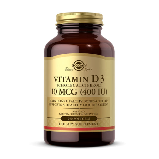 Solgar Vitamina D3 cápsulas blandas frasco 250 unidades