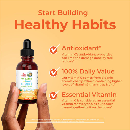 Solución líquida vitamina C orgánica MaryRuth para bebés 6-12 meses