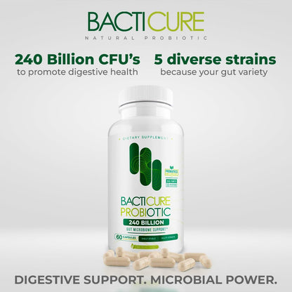 soporte bien microbiano con probiótico bacticure 240 billones