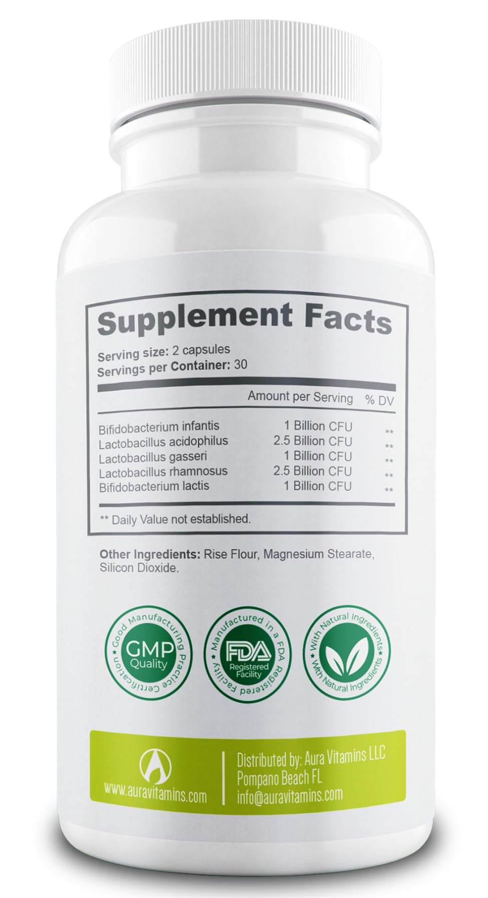 soporte digestivo con probiótico bacticure natural 240 billones