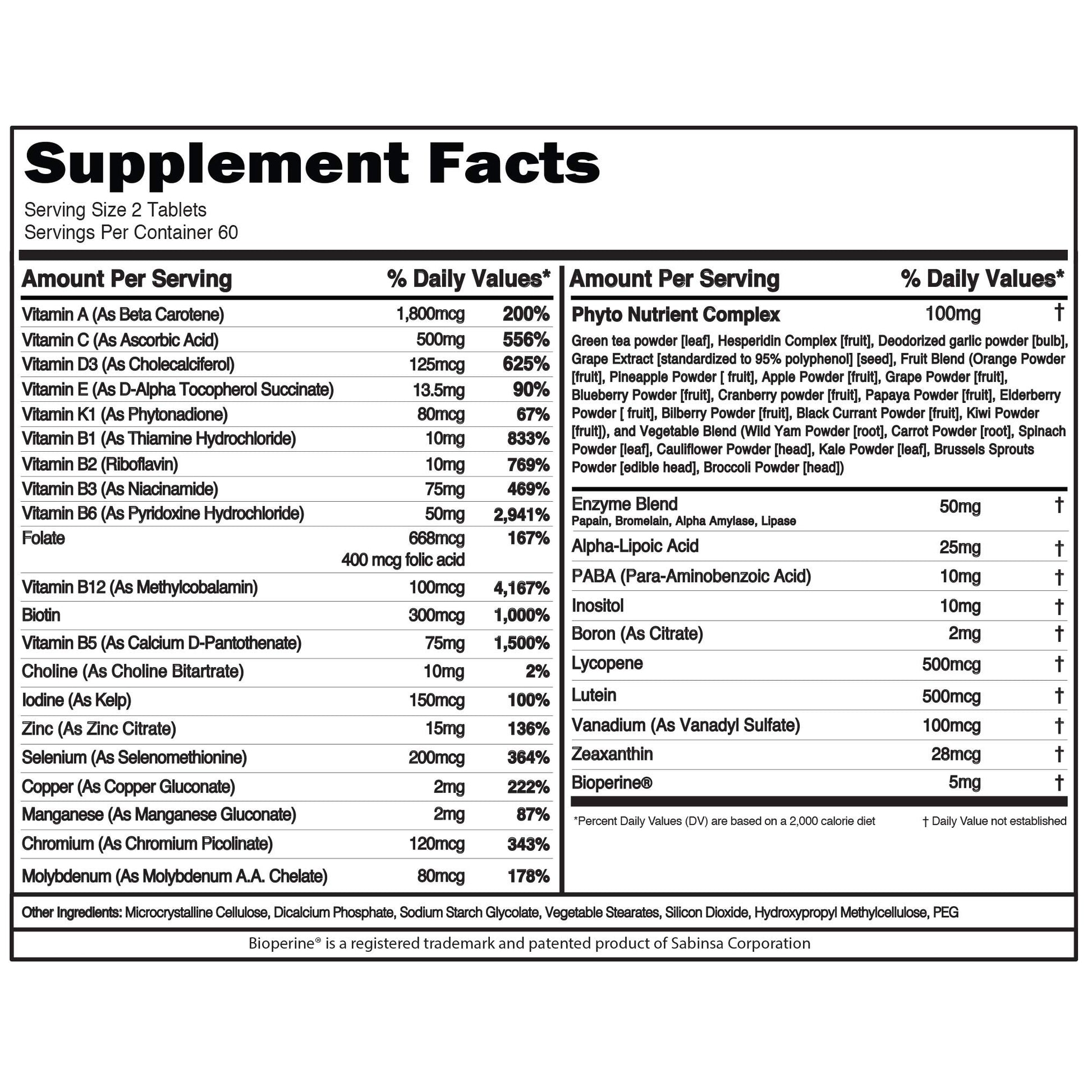 Soporte de entrenamiento intenso con EVL Multivitaminas para hombres