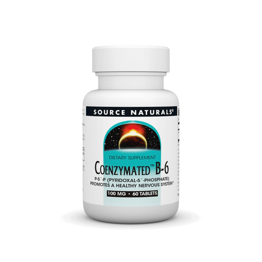 Source Naturals B-6 coenzimado 100mg 60 tabletas frontal