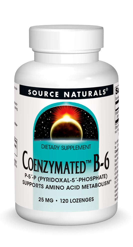 Frasco Source Naturals Coenzymated B-6 25mg pastillas sabor rápido
