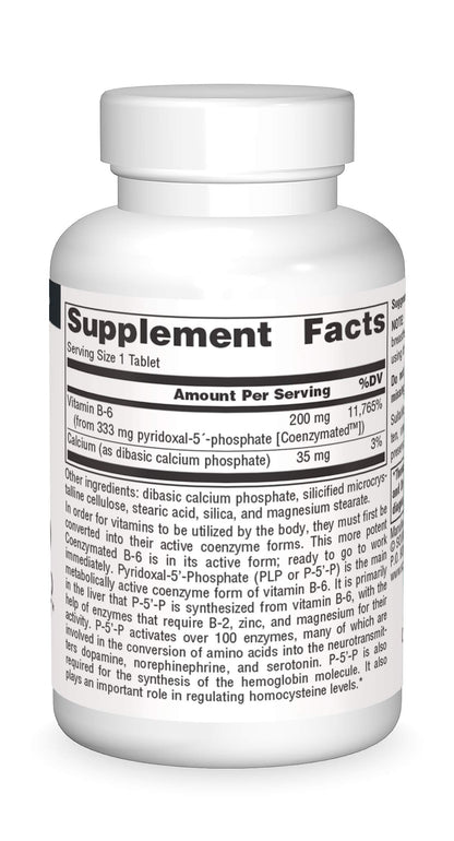 Tabletas Source Naturals Coenzimado B-6 333mg paquete