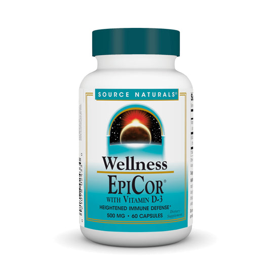 Botella Source Naturals EpiCor con Vitamina D3 60 cápsulas