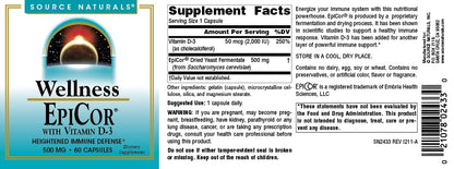 Source Naturals EpiCor Vitamina D3 cápsulas naturales