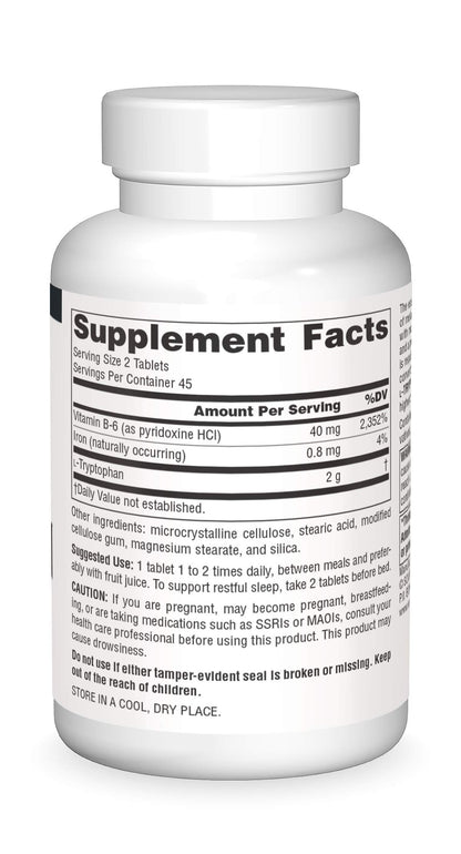 Tabletas Source Naturals L-Triptófano vista cercana