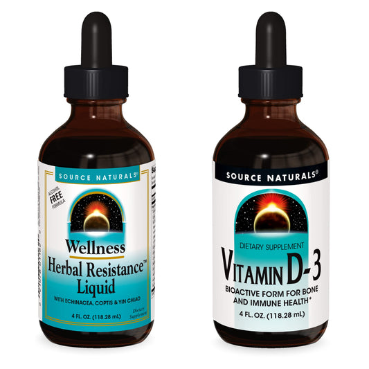 Source Naturals resistencia herbal y vitamina D3 suplementos líquidos
