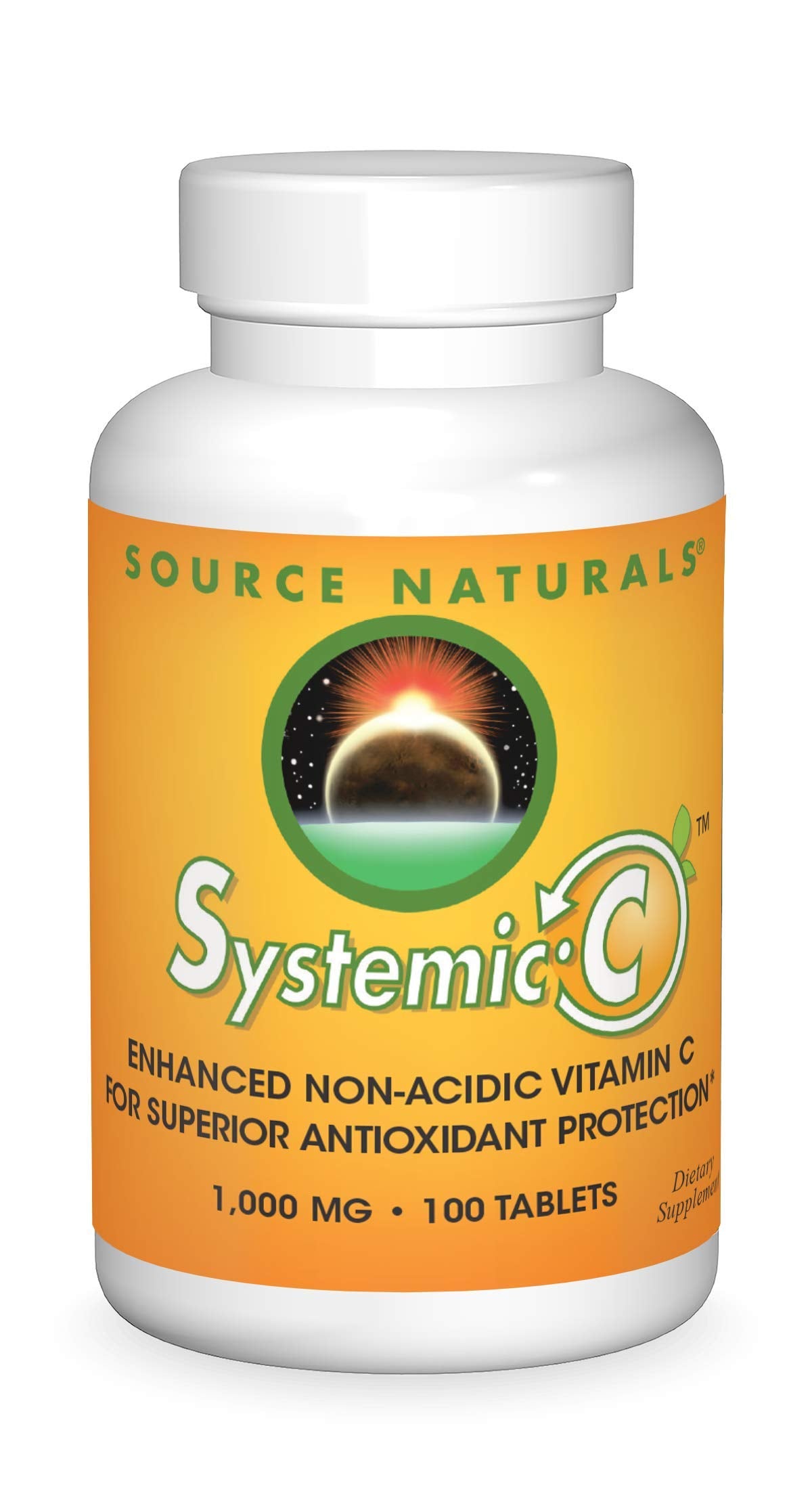 Frasco de Source Naturals Systemic C 1000 mg con 100 tabletas