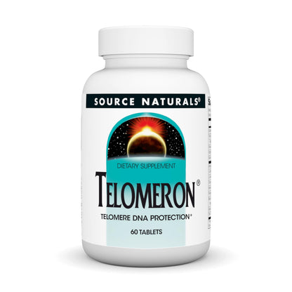 Botella de Source Naturals Telomeron 60 tabletas frasco frontal