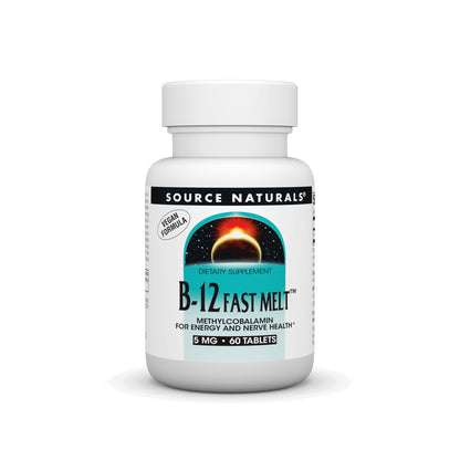 Botella Vitamina B-12 Source Naturals 60 tabletas veganas disolución rápida